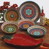 Certified International Monterrey by Veronique Charron Ceramic Bowls 40oz Blue - Set of 4: Large Pasta Bowl Set, Floral Design - 2 of 2