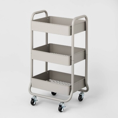 3 Tier Metal Utility Cart Chrome - Brightroom™