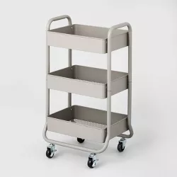 3 Tier Metal Utility Cart Gray - Brightroom™