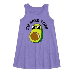 Girls' - Instant Message - I'm Hard Core Graphic Sleeveless Aline Dress - 1 of 4