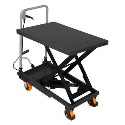 Acekool 500LBS Capacity Manual Scissor Lift Table with 28.5-Inch Lifting Height, Durable Steel Construction, PU Swivel Wheels