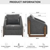Set of 1 Chenille Fabric Modern Upholstered Armchair with Wooden Side Frame , Accent Leisure Chair with Cushioned Seat and Backrest - 4 of 4