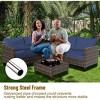 4-Piece Outdoor Patio Set, Rattan Wicker Sectional Furniture with Storage Box and Glass Top Table for Backyard - 2 of 4