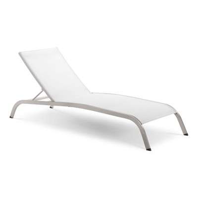 Modway Savannah Mesh Chaise Outdoor Patio Aluminum Lounge Chair