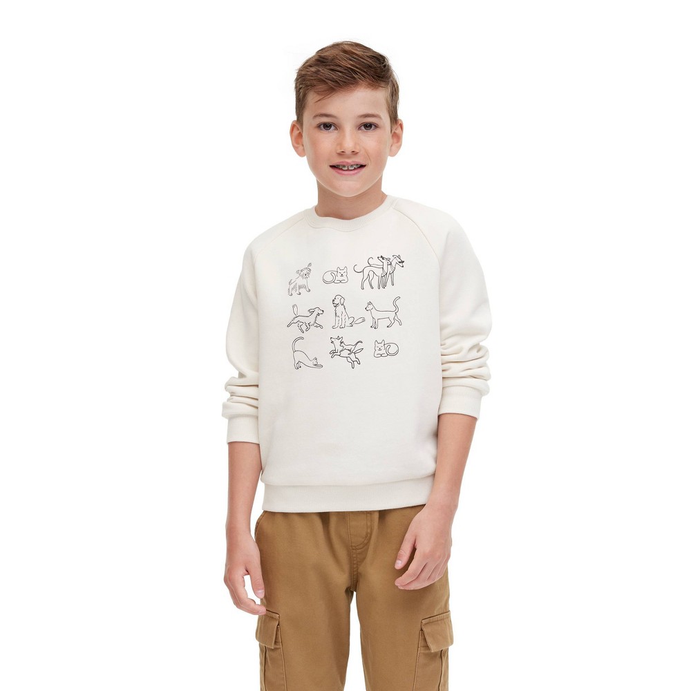 Kids Pet Graphic Sweatshirt - Cream