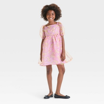 Pokemon - Brandclub - Girls' Pokemon Pikachu Floral Organza Puff Dress  - Light Pink S