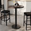 Flash Furniture Bennett Round Solid Wood Commercial Indoor Tabletop with 18" Round Bar Height Rust-Resistant Cast Iron Base - 2 of 4
