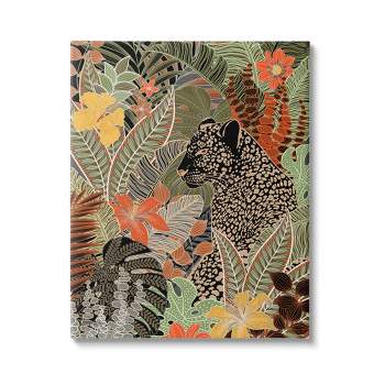 Stupell Industries Leopard in Jungle Pattern Canvas Wall Art