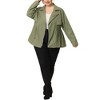 Agnes Orinda Women's Plus Size Trench Lapel Zipper Front Drawstring Waist Pockets Moto Jackets - 2 of 4