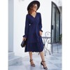 Coolmee Women's Bohemian Dress Casual Long Sleeve V Neck Dress Floral Flowy Maxi Dresses Tiered Cocktail Dress - 4 of 4