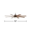 70" Possini Euro Design Industrial Outdoor Ceiling Fan with LED Light Remote Oil Rubbed Bronze Opal Glass Damp Rated for Patio - 4 of 4