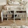 CLIHOME Modern 4 Doors Freestanding Wood Storage Buffet Sideboard, TV Stands and Console - 4 of 4