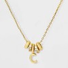 14K Gold Dipped Cubic Zirconia Rondelle Initial Necklace - A New Day™ Gold - 2 of 4