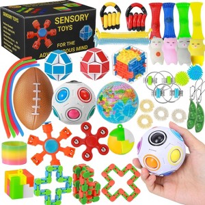 42-Piece Sensory Fidget Toy Set for Anxiety Relief - Stress Relief Toys for Adults & Kids, Portable Focus Tools, Classroom & Office Toys - 1 of 4