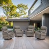POCASSY Outdoor Swivel Rocker Patio Swivel Chairs Set of 4, 6" Thick Seat Cushions All Weather Swivel Glider Chairs with High Back for Porch - 3 of 4