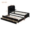 1pc Wood Platform Bed with LED Storage Headboard and Trundle with Drawers - Baofuwish - 4 of 4