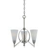 Cal Lighting FX-3508/3 60-watt X 3 Canroe Metal 3 Light Chandelier with Glass Shades, Pwt, Nckl, B/S, Slvr. - 4 of 4