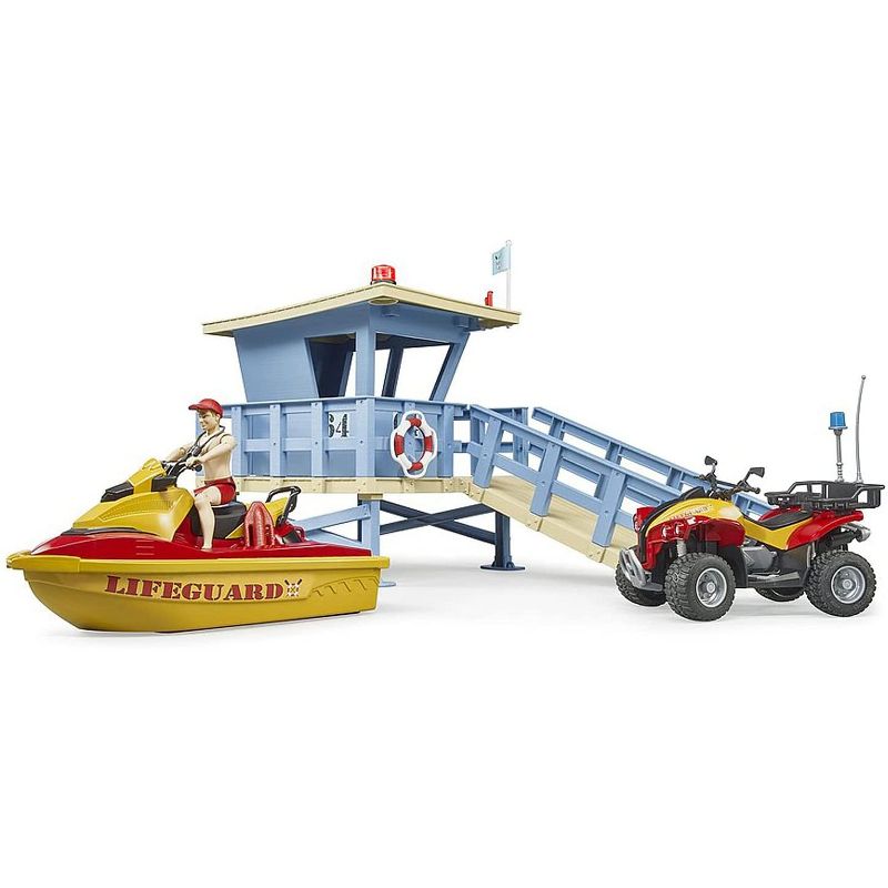 Bruder bworld Life Guard Station with Quad and Personal Water Craft, 3 of 7