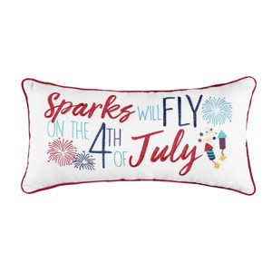C&F Home 12" x 24" Sparks Will Fly Americana 4th of July Patriotic Embroidered Rectangle XL Throw Pillow - 1 of 3