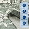Modern Farmhouse Floral Washable Area Rug for Living Room Machine Washable Non Slip Ultra Thin Low Pile Floor Cover for Bedroom Kitchen Kid's Room - 4 of 4