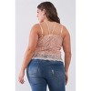 Slickblue Plus Size Sleeveless Lace Bustier Top with Halter Neck Nylon Spandex Blend, Dusty Rose, 1XL - 4 of 4