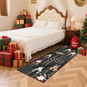 TackView Washable Area Rug Low Pile Throw Christmas Rug, Modern Xmas Stain-Resistant Non Slip Carpet for Living Room, Bedroom - 1 of 4