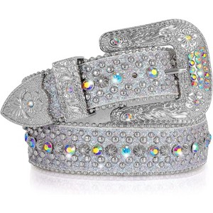 Men Women Rhinestone Belt Western Cowboy Cowgirl Shine  display picture 3