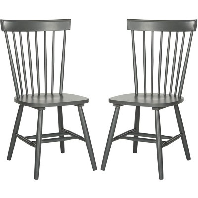 Charcoal Grey Transitional Windsor Side Chair Set