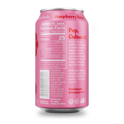 Poppi Raspberry Rose Prebiotic Soda - 12 fl oz Can_5