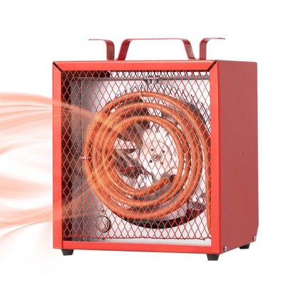 Jojoka 4800W Industrial Fan-Forced Heater, 240V Workshop Utility Space Heater, Thermostat Control, Overheat Protection, Garage, Factory, Red