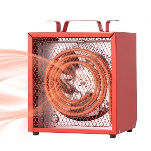 Jojoka 4800W Industrial Fan-Forced Heater, 240V Workshop Utility Space Heater, Thermostat Control, Overheat Protection, Garage, Factory, Red - 1 of 4