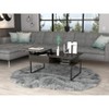 Vynxaria Woody Design Lift Top Coffee Table 1-Shelf, Concealed Storage, 4 Reinforced Metallic Legs, Carbon Espresso & Onyx, 48.8"W×30.4"D - 2 of 4