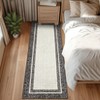 Washable Rug Modern Bordered Non Slip Rug Foldable Stain Resistant Rugs Geometric Low Pile Neutral Indoor Carpet for Bedroom Home Office Kids Room - 4 of 4