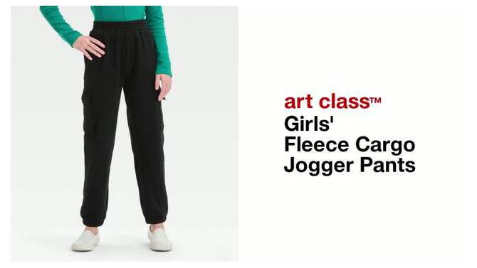 Girls' Fleece Cargo Jogger Pants - art class™, 2 of 9, play video