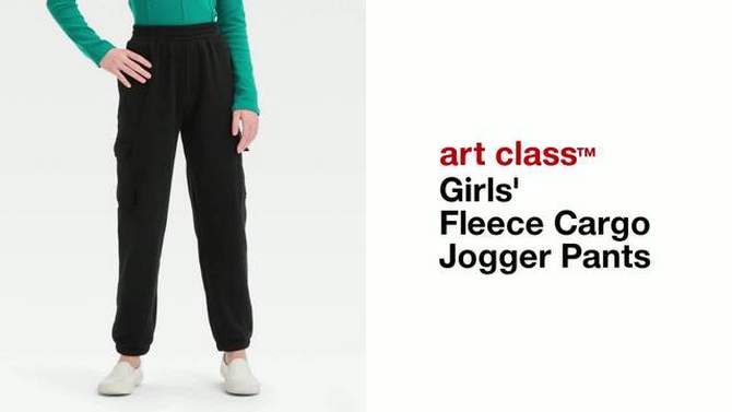 Girls' Fleece Cargo Jogger Pants - art class™, 2 of 8, play video