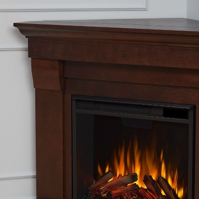 Dark Walnut Free-standing Electric Fireplace with Mantel