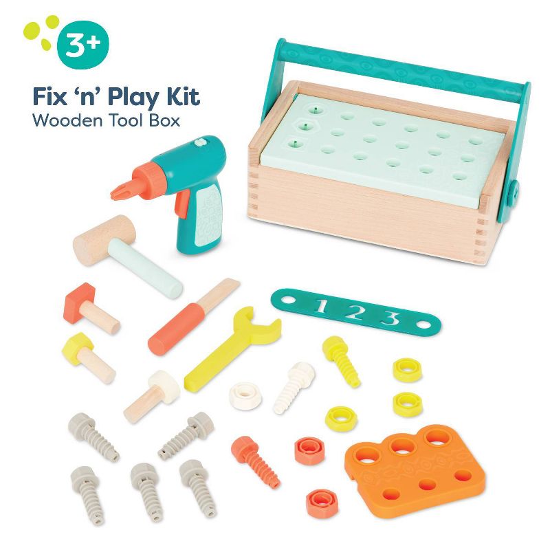 B. toys - Wooden Tool Box - Fix &#39;n&#39; Play Kit, 4 of 19