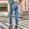 Women's Ankle - Length Distressed Jeans, High - Waisted Denim Pants with Ripped Details - 4 of 4
