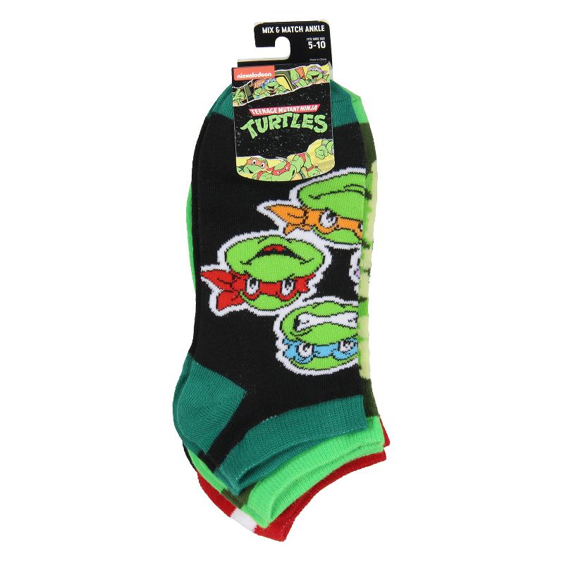 Teenage Mutant Ninja Turtles Socks Adult TMNT Themed Designs Mix And Match Ankle Socks Multicoloured, 4 of 5