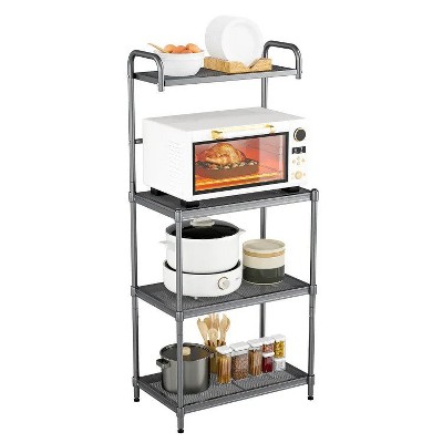 LunaLulinlk 4-Tier Kitchen Microwave Storage Rack with Metal Shelves