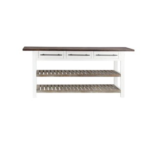 Farmhouse Wood Rectangle Console Table White - Olivia & May - 1 of 4