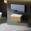 Christopher Knight Home Annabelle Modern Wood Striped Wall-Mounted Bathroom Vanity with Soft-Close Drawer and Quartz Sand Basin - 2 of 4