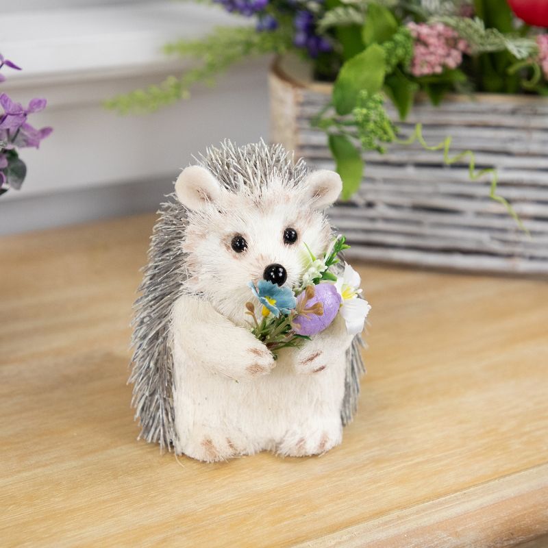 Northlight Hedgehog Floral Easter Figurine - 5" - Cream and Gray, 2 of 7