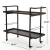 Kumasinova Industrial Style Rolling Kitchen Cart with Wine Storage,38" Kitchen Island on Wheels,Bar Cart for Kitchen and Entertainment - 2 of 4