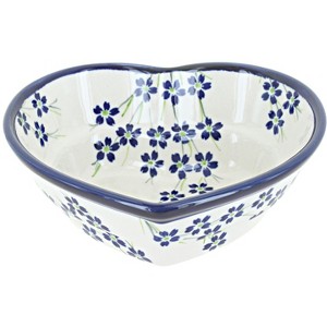 Blue Rose Polish Pottery 860-1 Zaklady Small Heart Bowl - 1 of 1