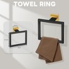 Itopfox 5 Piece Black and Gold Bathroom Hardware Set Stainless Steel Wall Mount 23.6 Inch Towel Bar Toilet Paper Holder Hooks Ring - 3 of 4