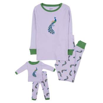 Leveret Girls and Doll Cotton Pajamas Peacock 8 Year
