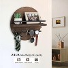 LunaLulinlk Key Holder for Wall Decorative with Shelf and Hooks, Wood Round Wall Mount with Holder, Entryway Key Rack Hanger, Brown - 3 of 4