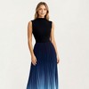 Anna-Kaci Women's Sleeveless Mock Neck Pleated Maxi Dress with Gradient Ombre Skirt - 3 of 4
