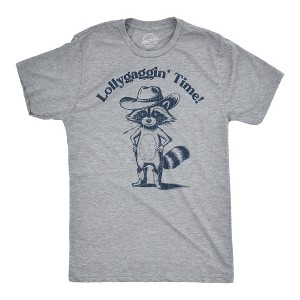 Mens Funny T Shirts Lollygaggin Time Sarcastic Raccoon Graphic Novelty Tee For Men - Crazy Dog Men's T Shirt - 1 of 4